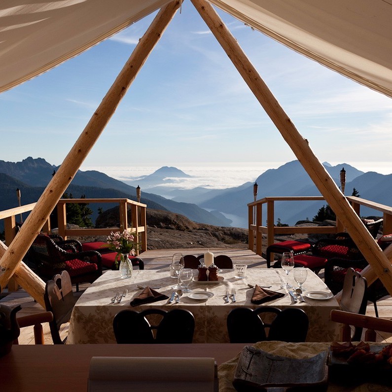enjoy the canada outdoors and mountains at the Clayoquot Wilderness Resort